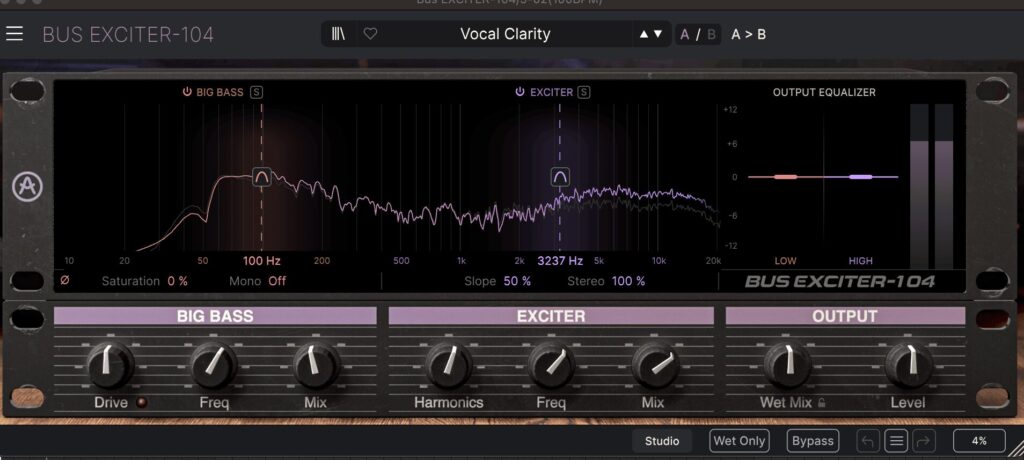 arturia bus exciter-104の使い方