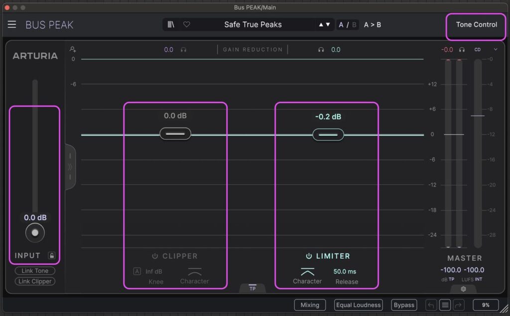 Arturia Bus PEAKの使い方