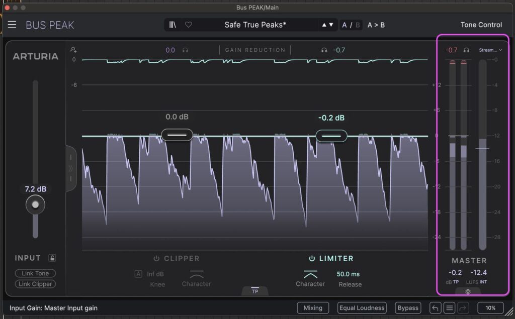 Arturia Bus PEAKの使い方