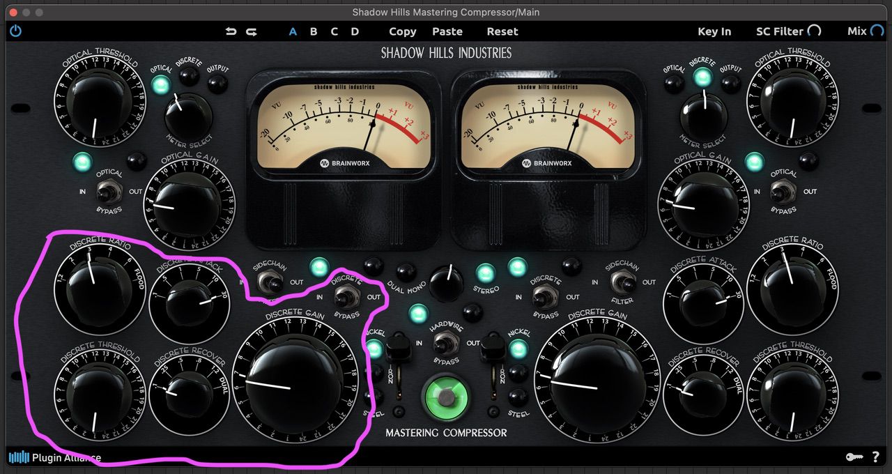shadow hills mastering compressorの使い方