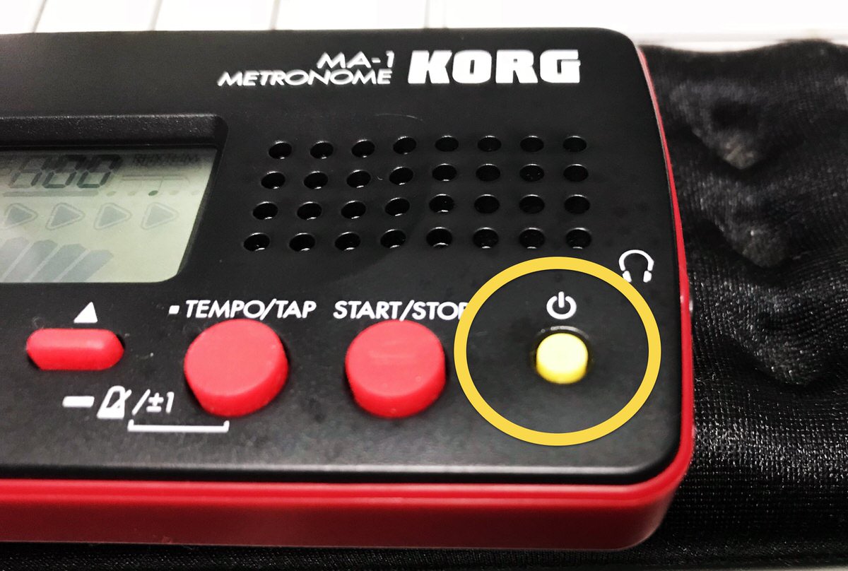 KORG MA-1の電源ボタン