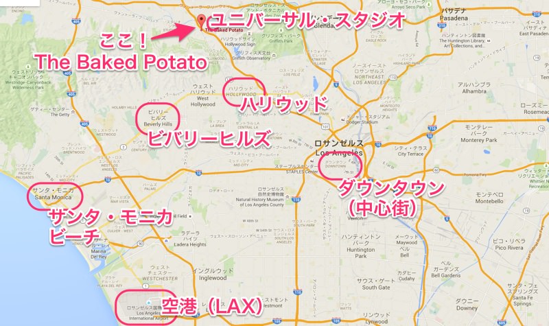 Baked Potatoまでの地図